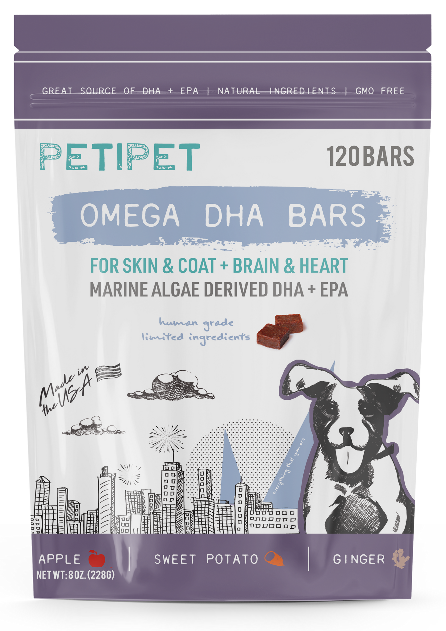 PETI Omega DHA Bars - Skin & Coat + Brain & Heart Health