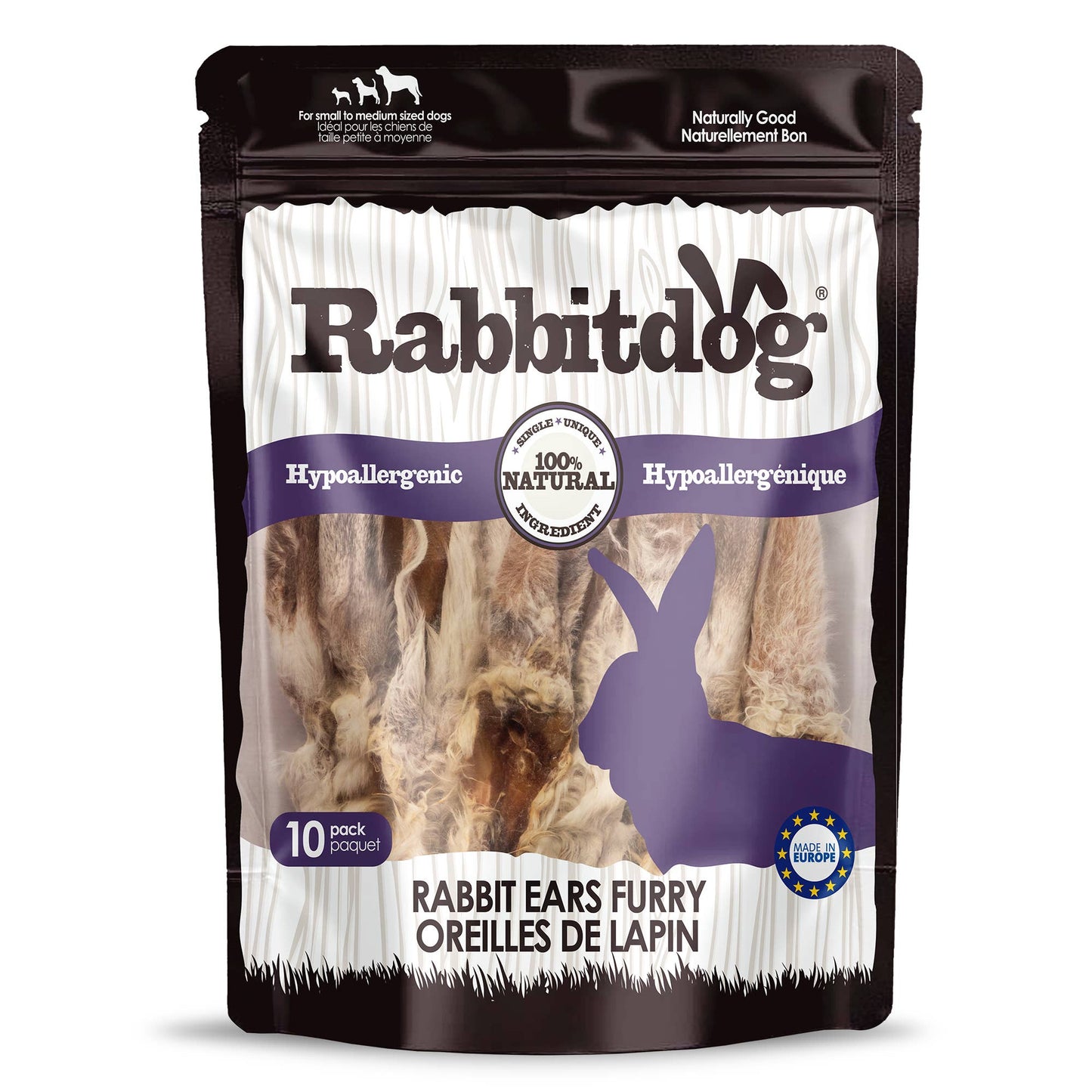 Rabbitdog Rabbit Ear Dog Chew Treats, 15 Pack