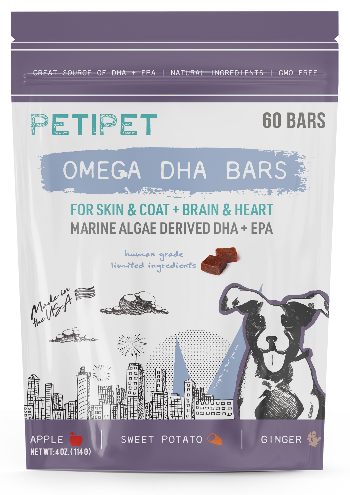 PETI Omega DHA Bars - Skin & Coat + Brain & Heart Health